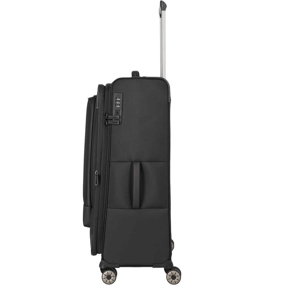 Travelite Crosslite Schwarz 4-Doppelrollen Trolley L 77 cm