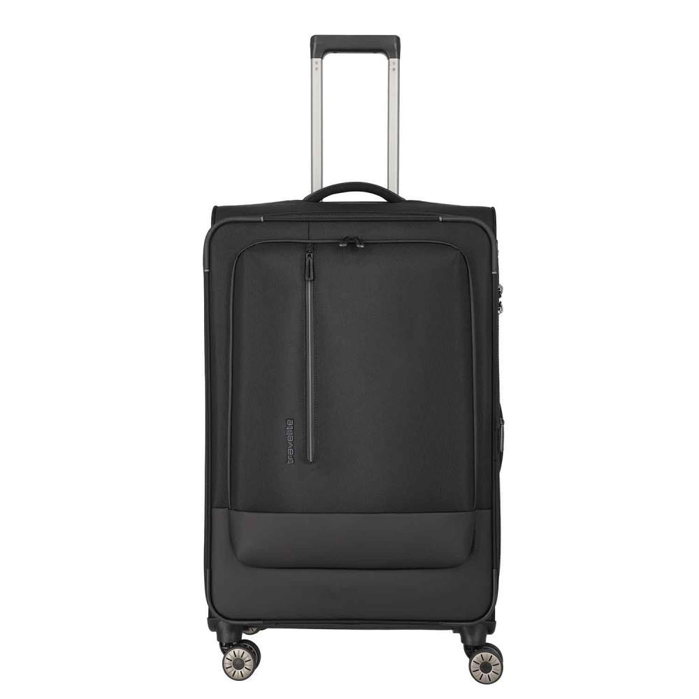 Travelite Crosslite Schwarz 4-Doppelrollen Trolley L 77 cm