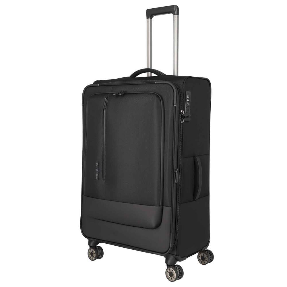 Travelite Crosslite Schwarz 4-Doppelrollen Trolley L 77 cm