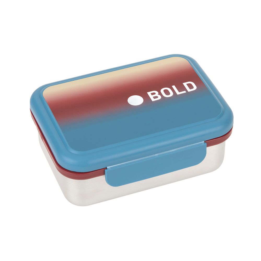 Lässig Edelstahl Brotdose Bold Blue/Red/Beige