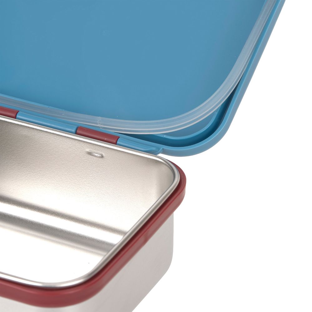Lässig Edelstahl Brotdose Bold Blue/Red/Beige