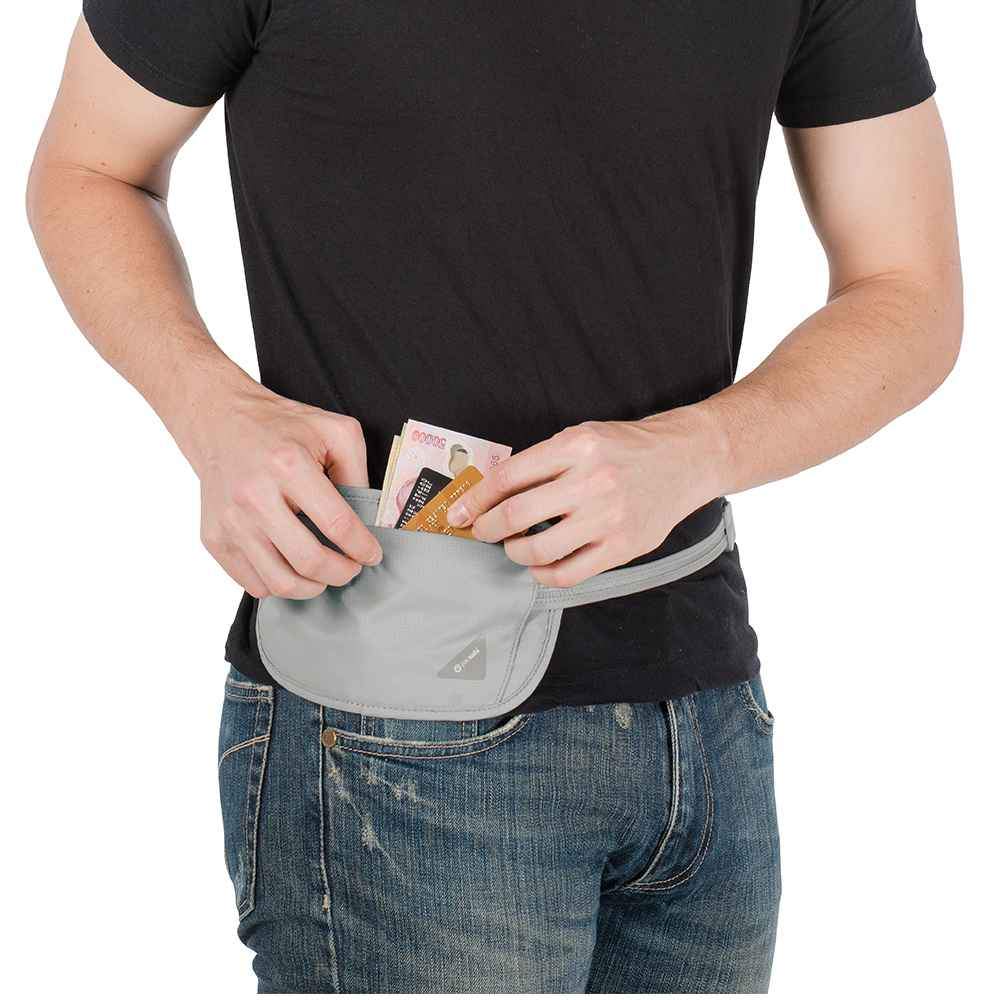 Pacsafe X100 Grey Waist Wallet Black Anti-Theft Bauchtasche