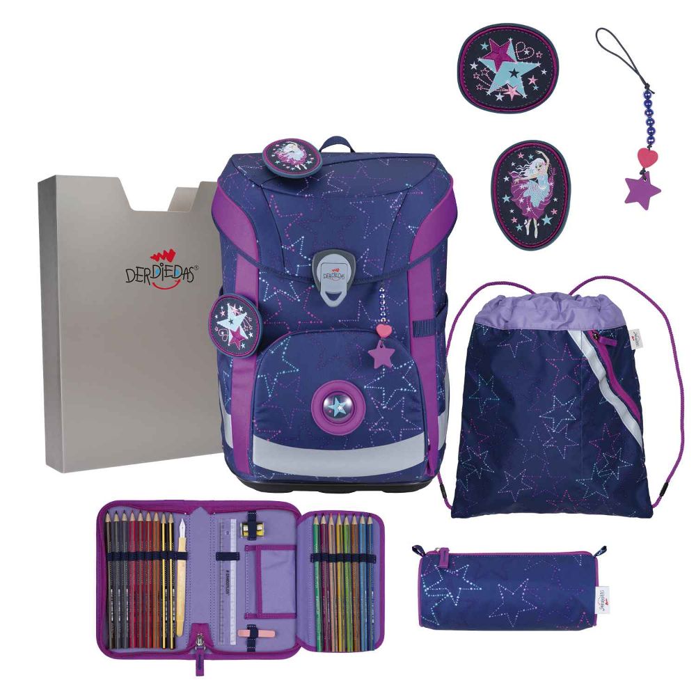 DerDieDas ErgoFlex Easy LED Exklusiv Dancing Star Schulranzen 5tlg.