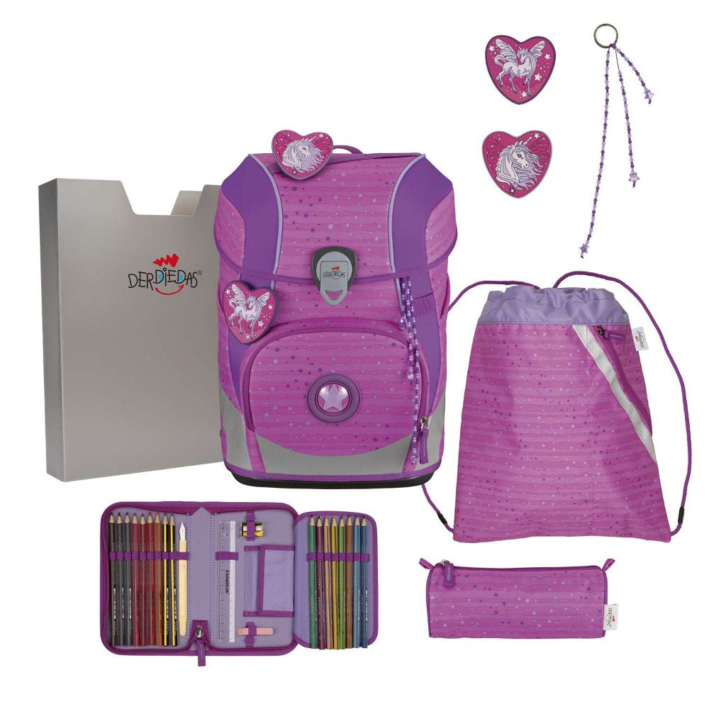 DerDieDas ErgoFlex Tiny Purple Unicorn Schulranzen Set 5tlg.