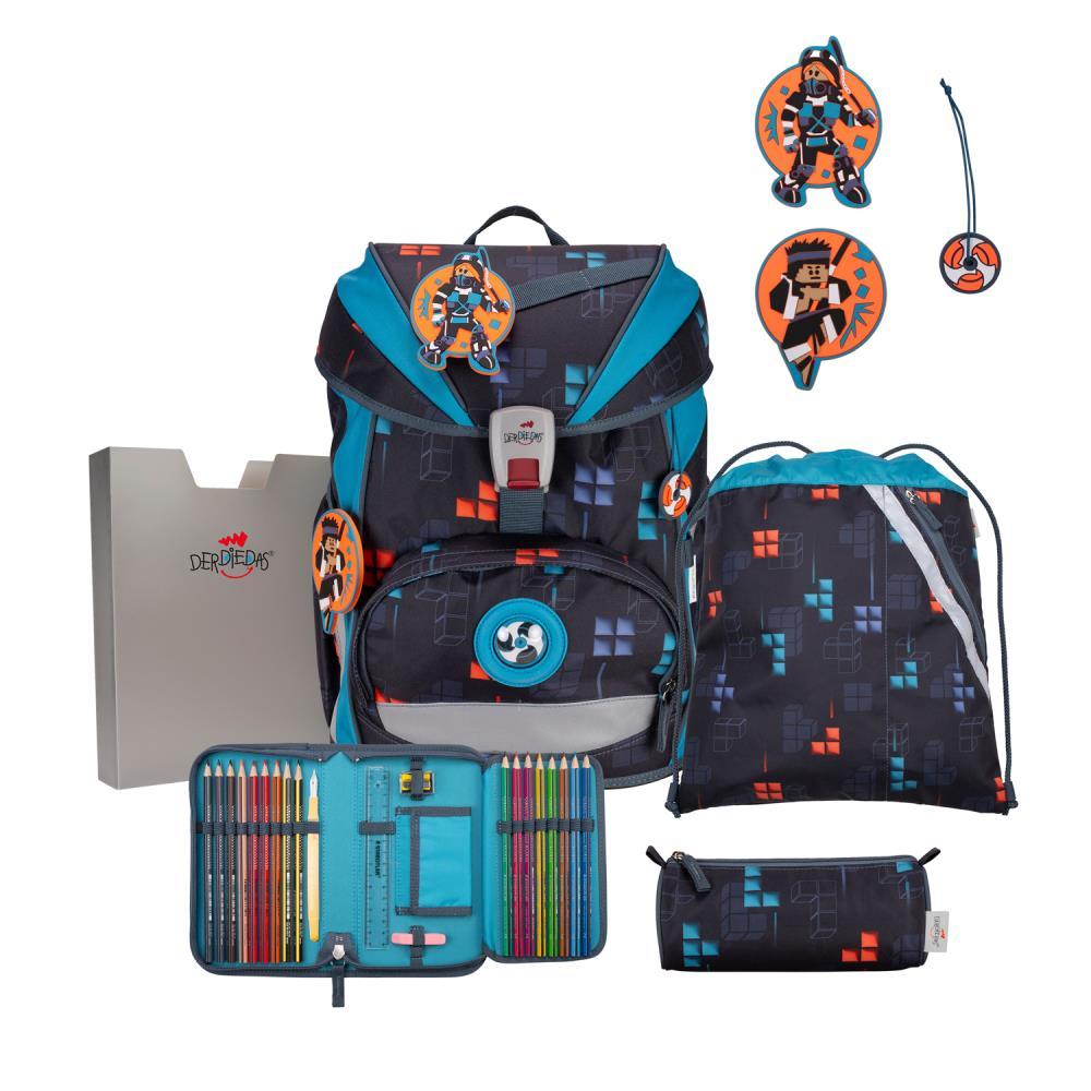 DerDieDas ErgoFlex Light Ninja Fighter Schulrucksack Set 5tlg.