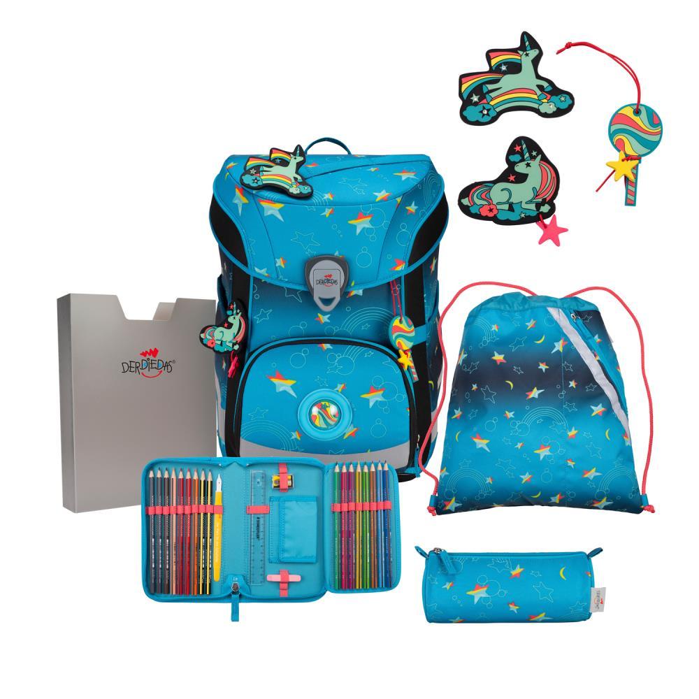DerDieDas ErgoFlex Easy LED Rainbow Star Limited Edition Schulranzen Set 5tlg.