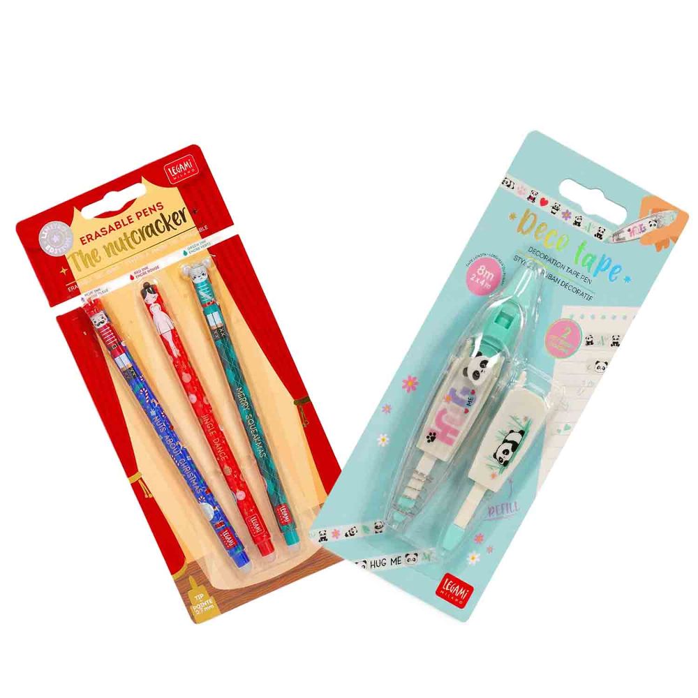 Legami Stifte Dekoband Stift Panda Weihnachtsedition Set 2tlg.