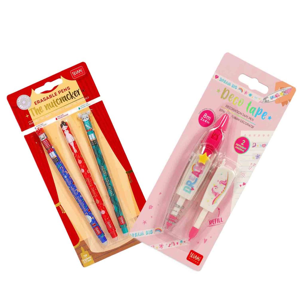 Legami Stifte Dekoband Stift Einhorn Weihnachtsedition Set 2tlg.