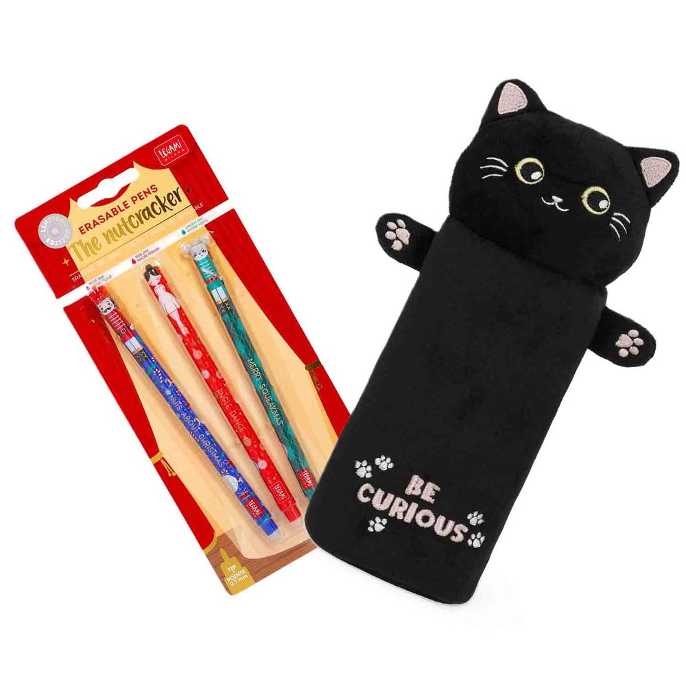 Legami Stifte Etui Plüsch Kitty Weihnachtsedition Set 2tlg.