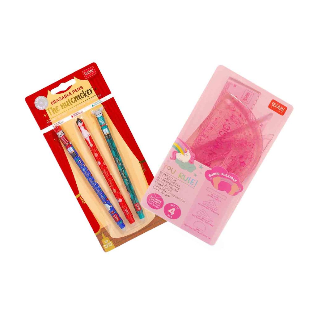 Legami Stifte Einhorn Lineal Weihnachtsedition Set 2tlg.