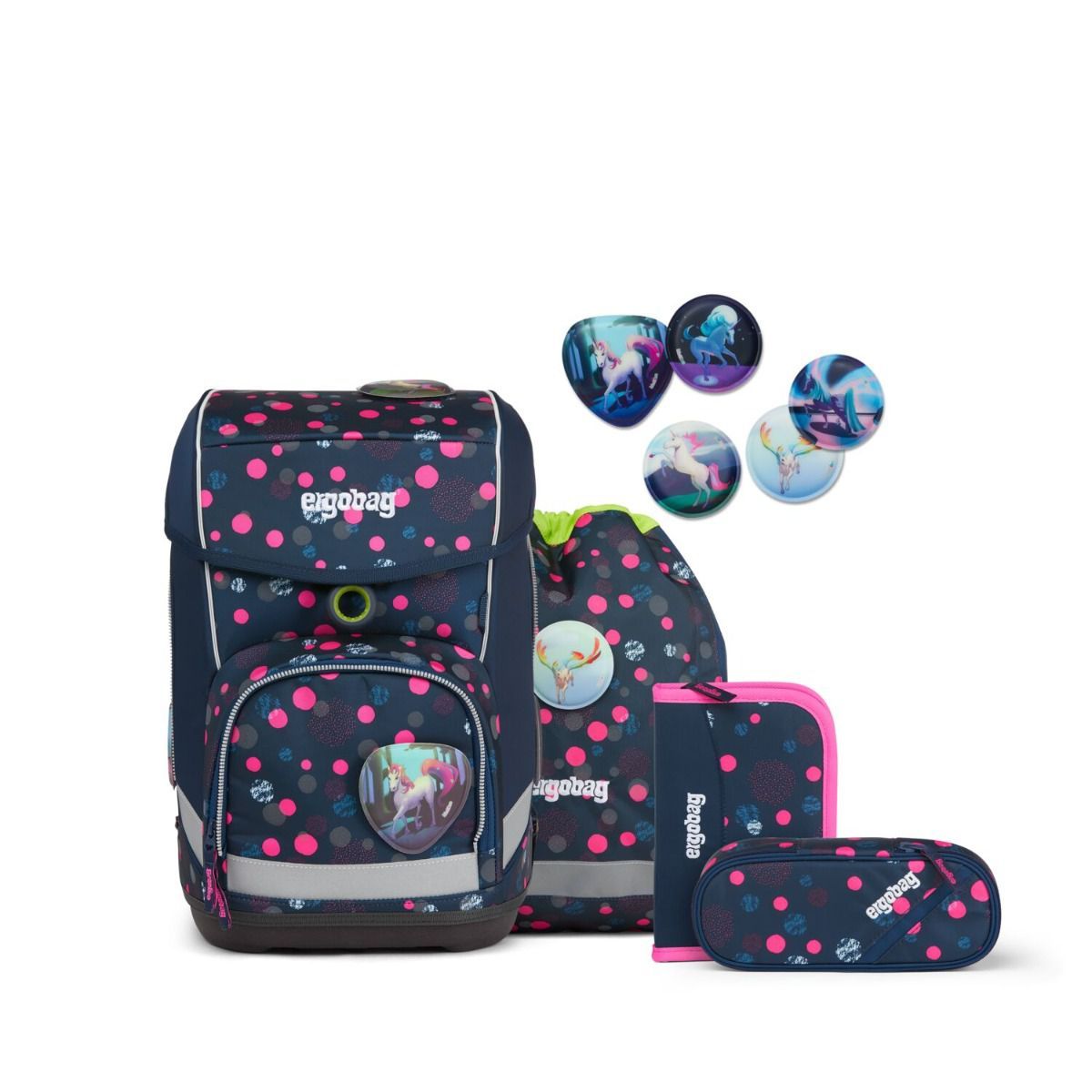 Ergobag Cubo PhantBärsiewelt Reflex Glow Edition Schulranzen Set 5tlg.
