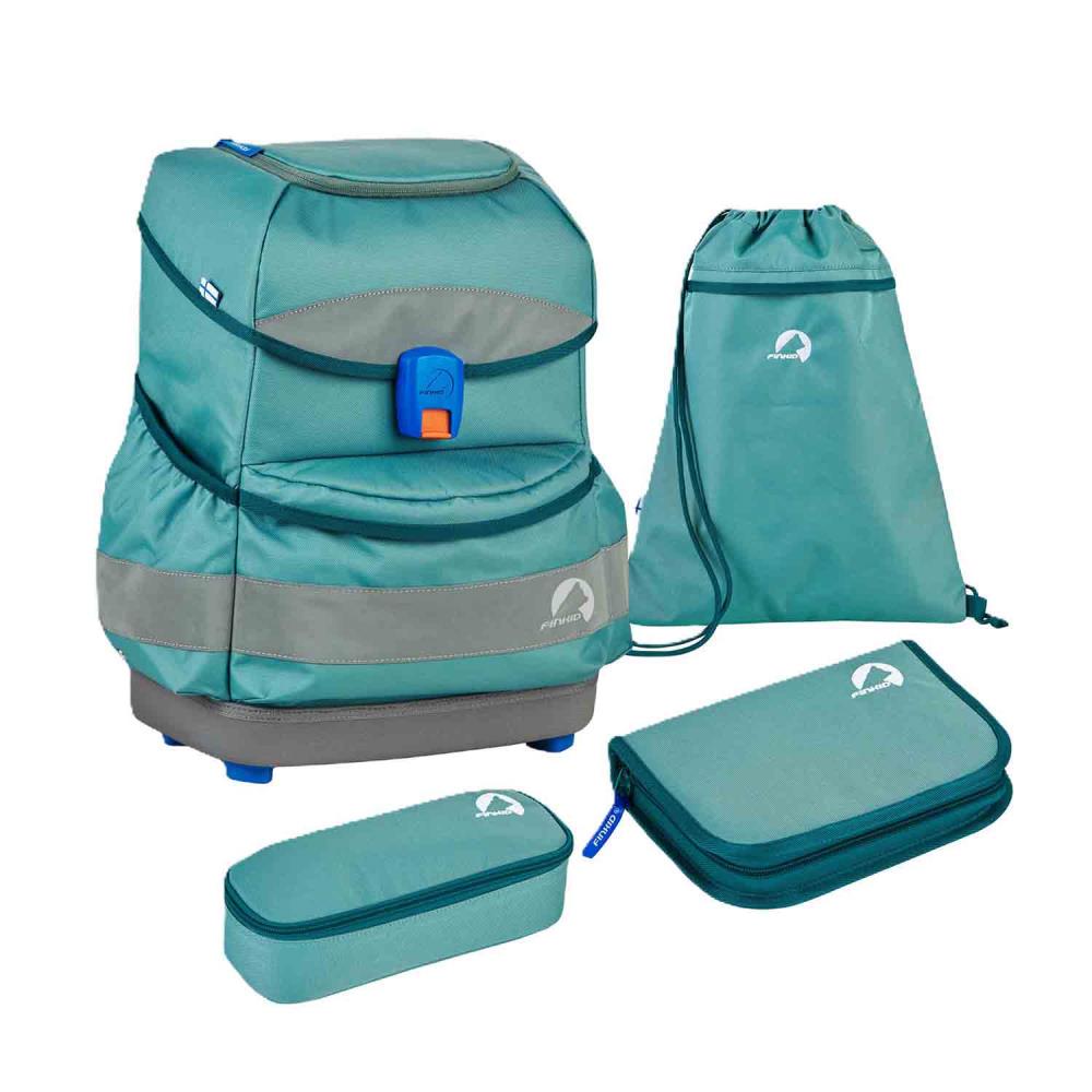 Finkid Buddy Classic Trellis Deep Teal Schulranzen Set 4tlg.