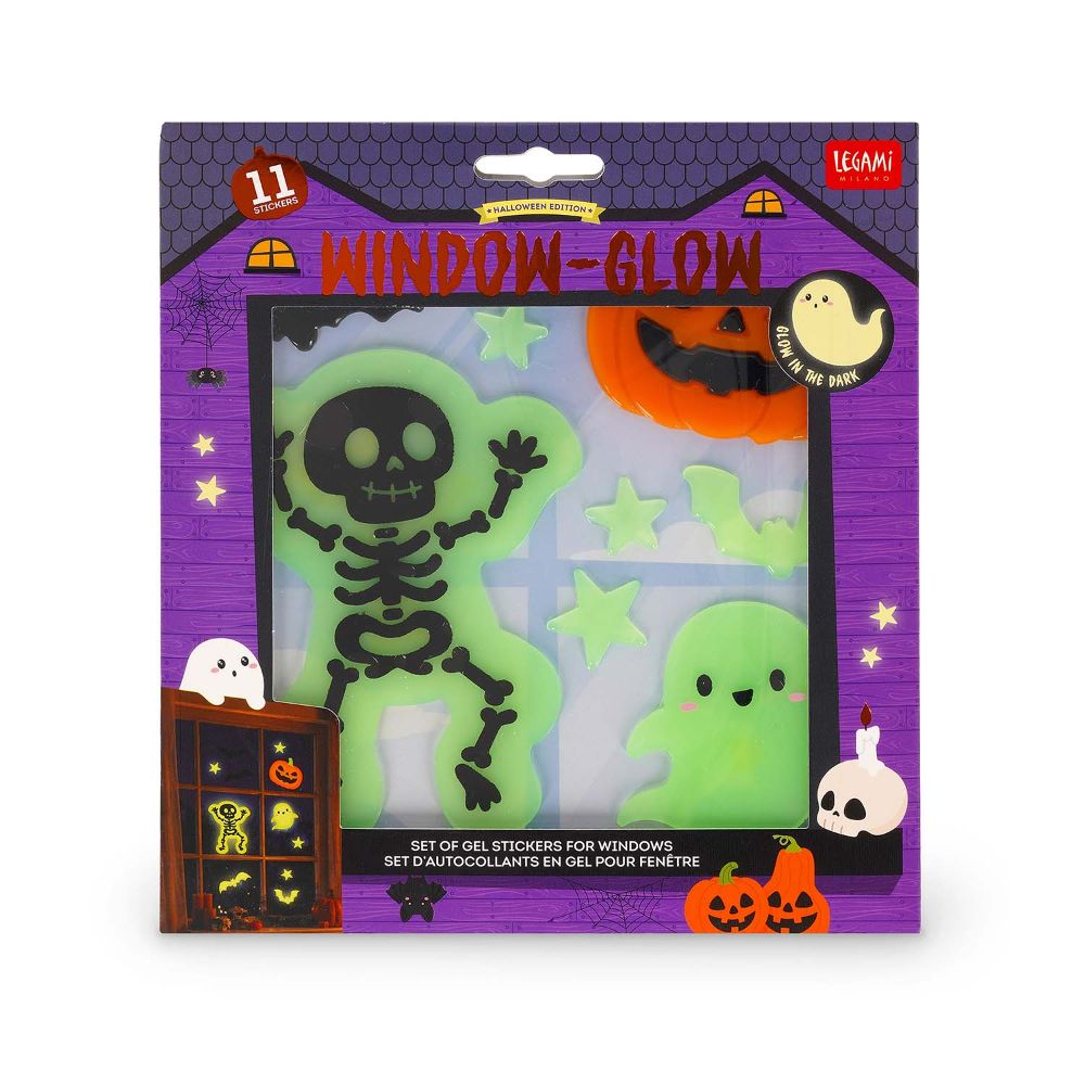 Legami Halloween Fenstersticker Window-Glow Skelett