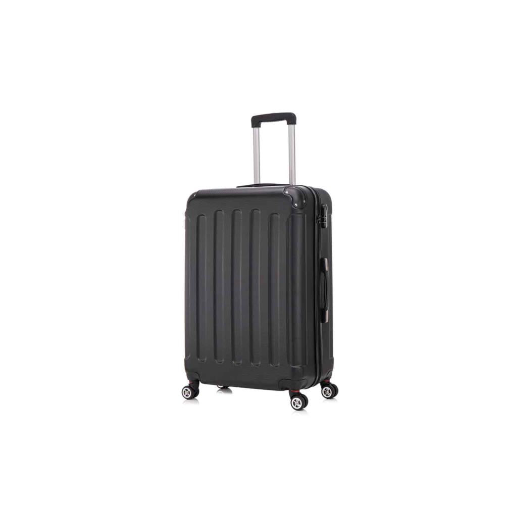 Herolite Hongkong Schwarz 4-Doppelrollen Trolley L 77 cm