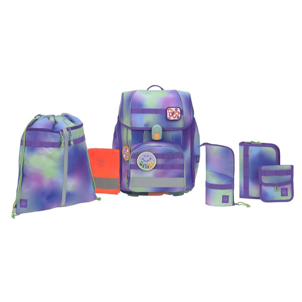 Lässig Boxy Unique Gradient Green Purple Schulranzen Set 7tlg.