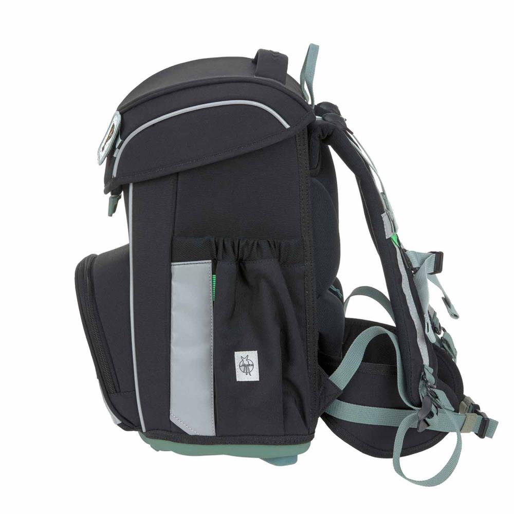 Lässig Slim Unique Black Schulranzen Set 7tlg.