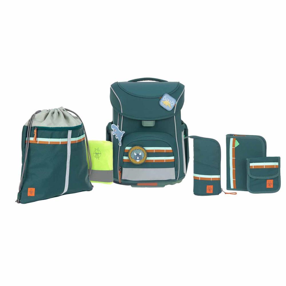Lässig Slim Unique Dark Green Schulranzen Set 7tlg.