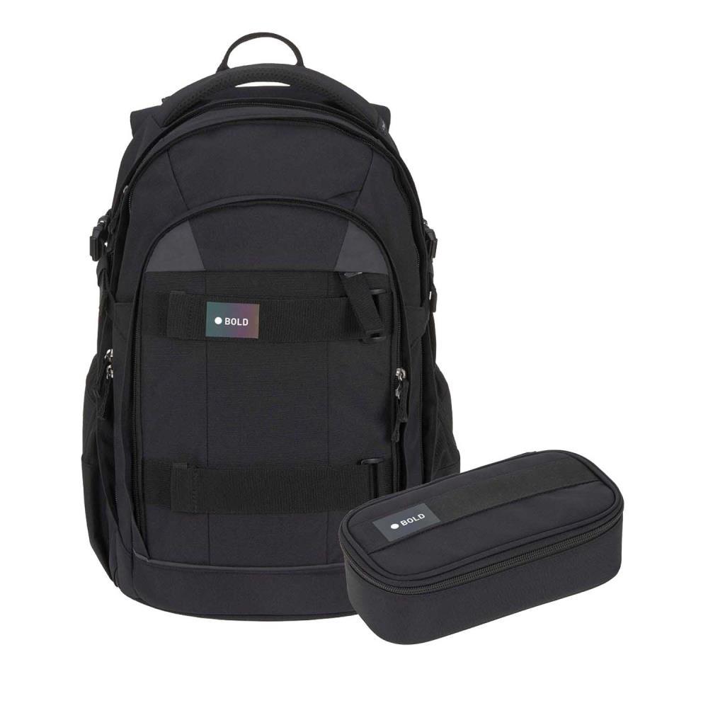 Lässig Bold Origin Schwarz Schulrucksack Set 2tlg.