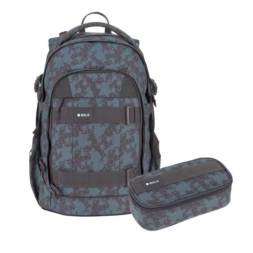 Lässig Bold Origin Spots Blau Schulrucksack Set 2tlg.