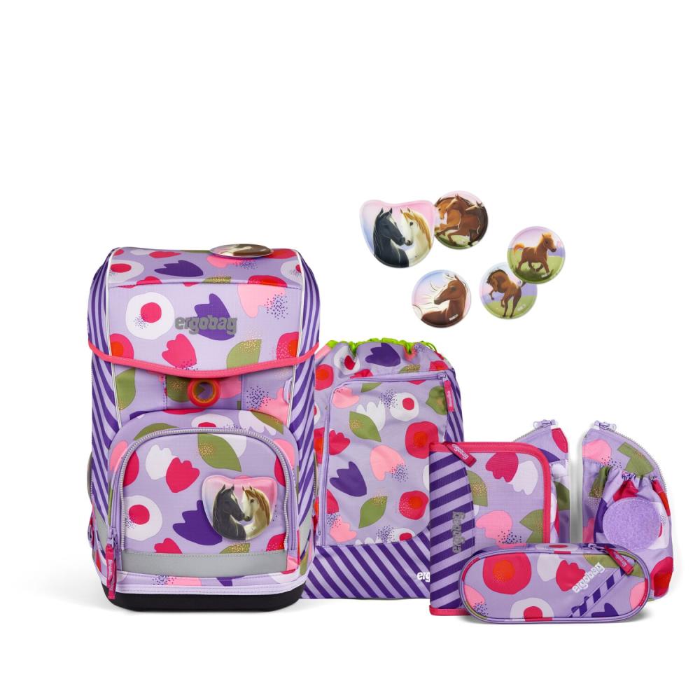 Ergobag Cubo Light BlütenzauBär Schulranzen Set 6tlg.