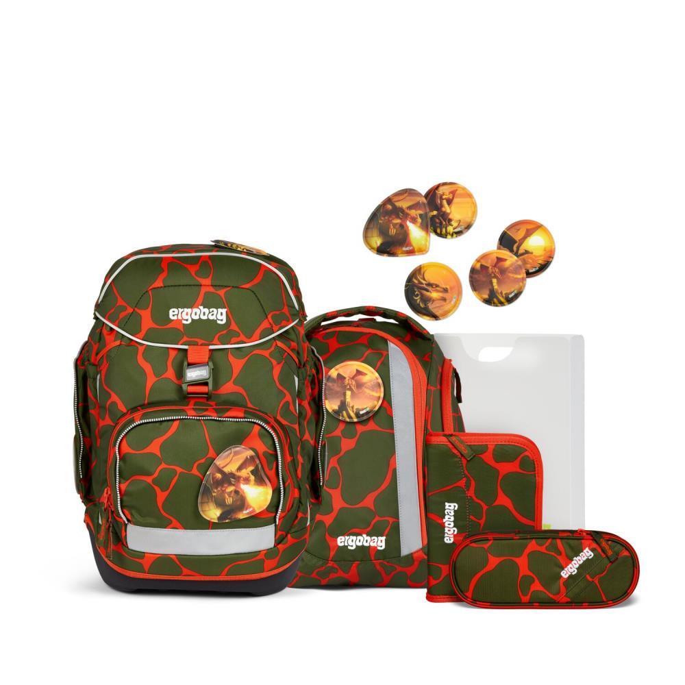 Ergobag Pack FeuerspeiBär Lumi Edition Schulrucksack Set 6tlg.