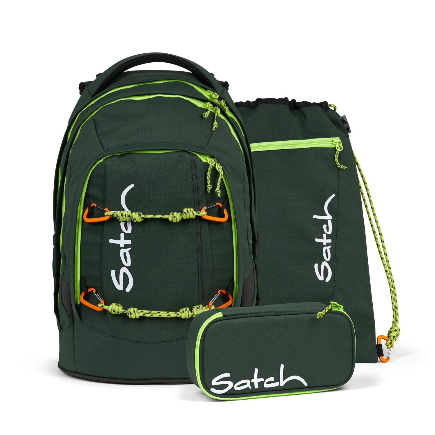 Satch Pack Green Explorer Adventure Special Edition Schulrucksack Set 3tlg.