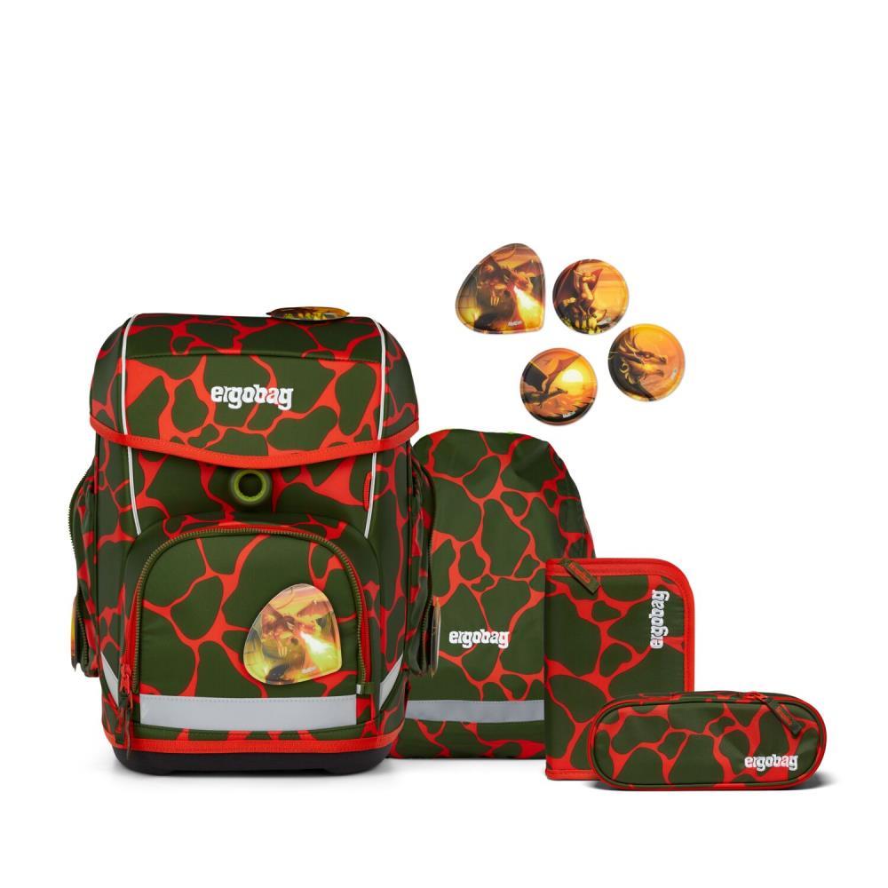Ergobag Cubo FeuerspeiBär Lumi Edition Schulranzen Set 5tlg.