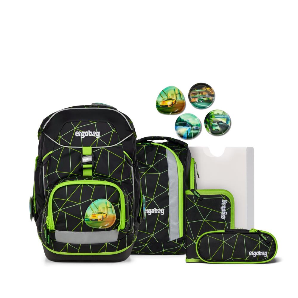 Ergobag Pack CyBär Race Lumi Edition Schulrucksack Set 6tlg.