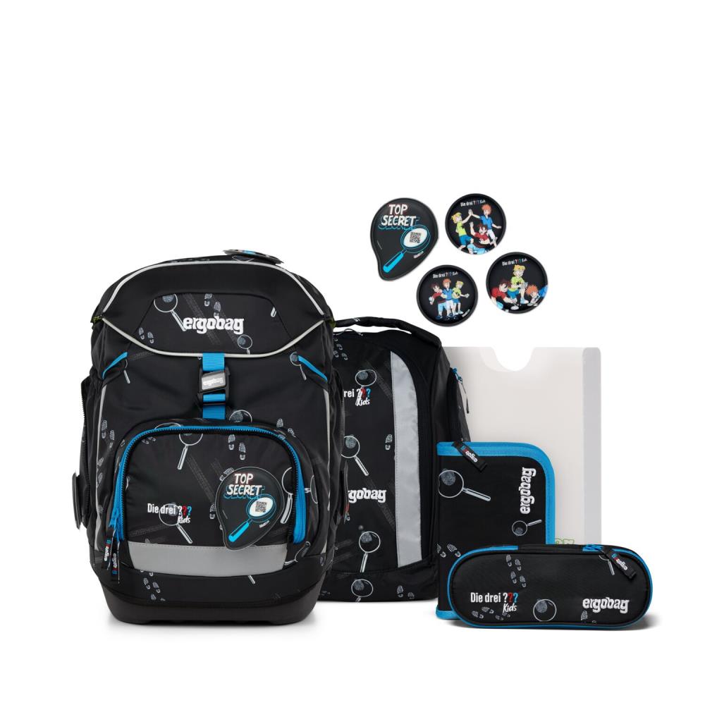 Ergobag Pack Bärdektiv Special Edition Die drei ??? Kids Schulrucksack Set 6tlg.