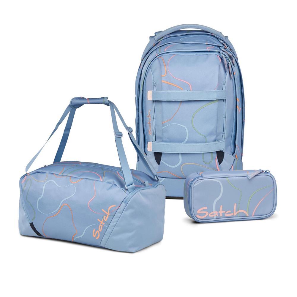Satch Pack Vivid Blue Schulrucksack Set 3tlg.
