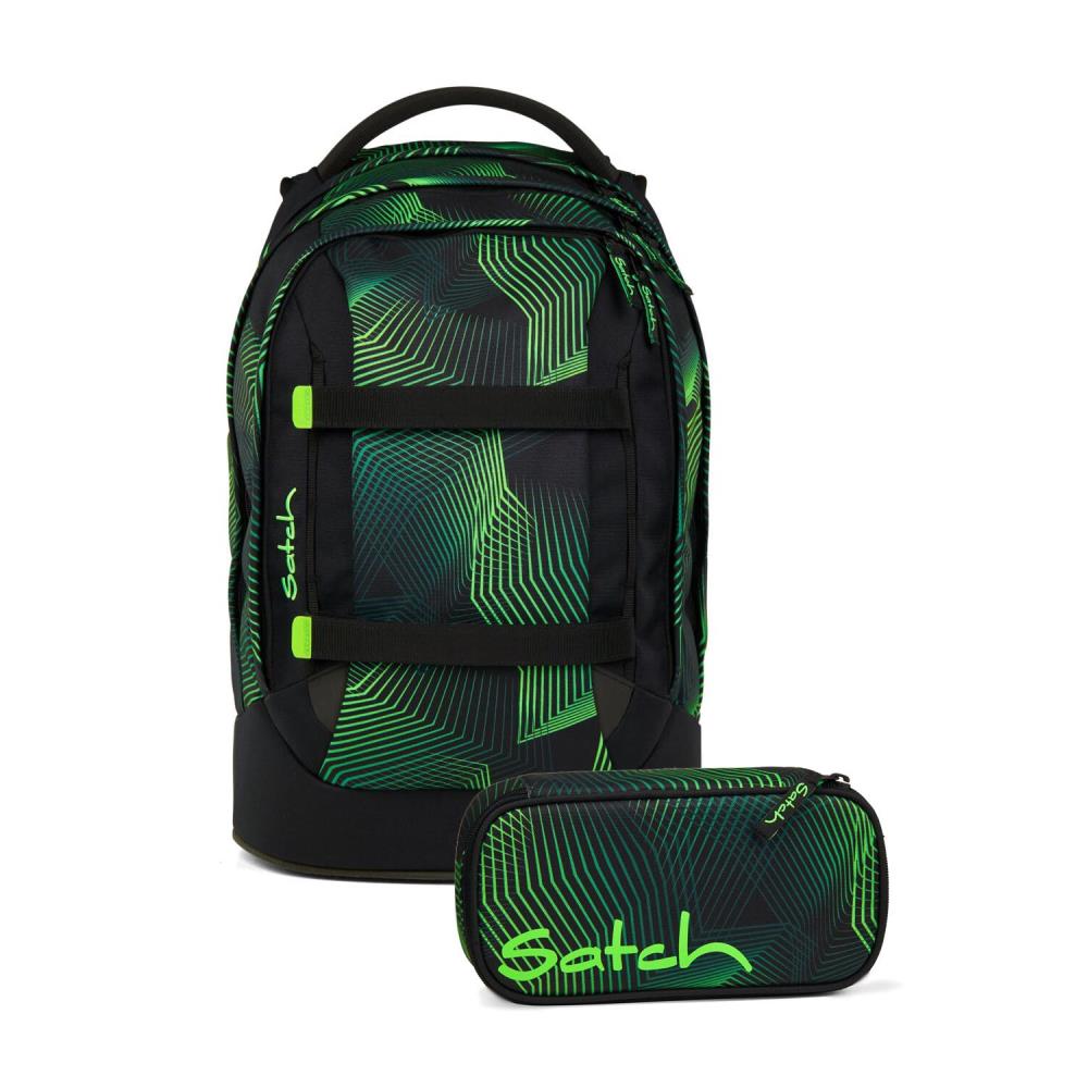 Satch Pack Seismic Green Schulrucksack Set 2tlg.