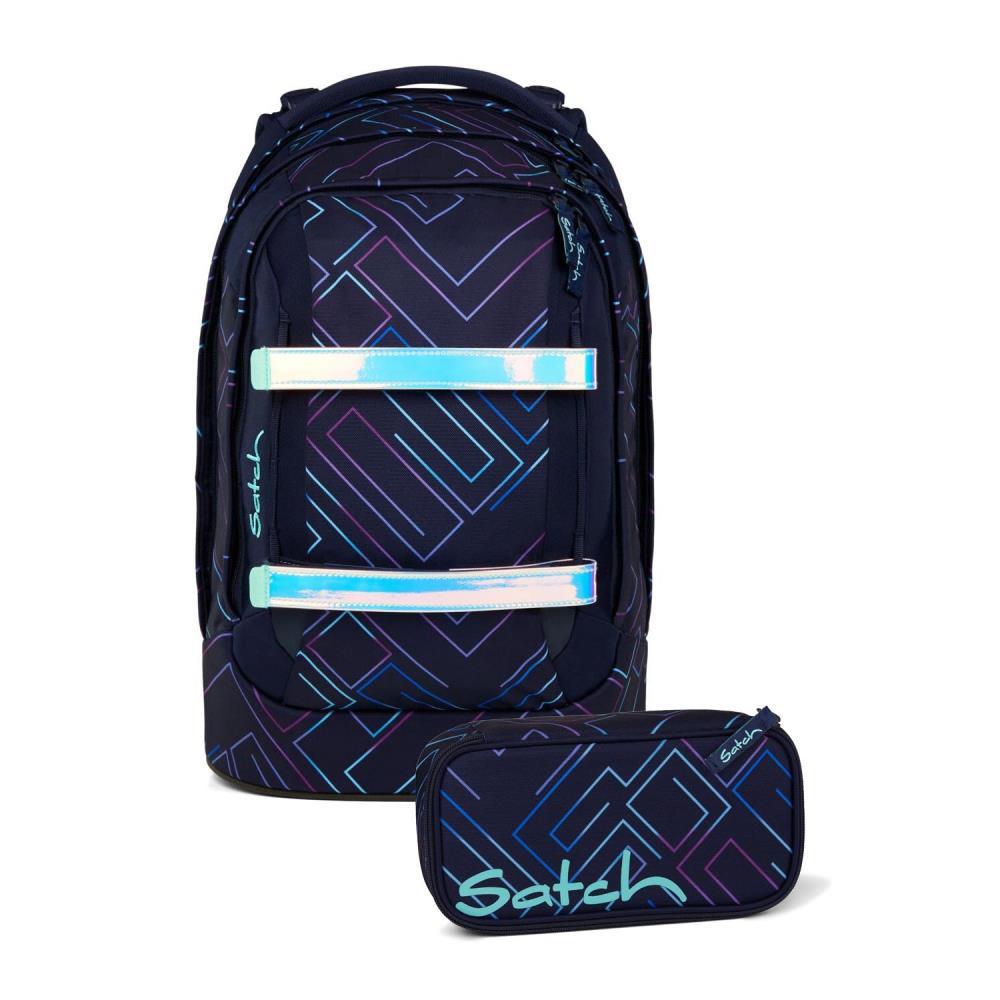 Satch Pack Purple Laser Schulrucksack Set 2tlg.