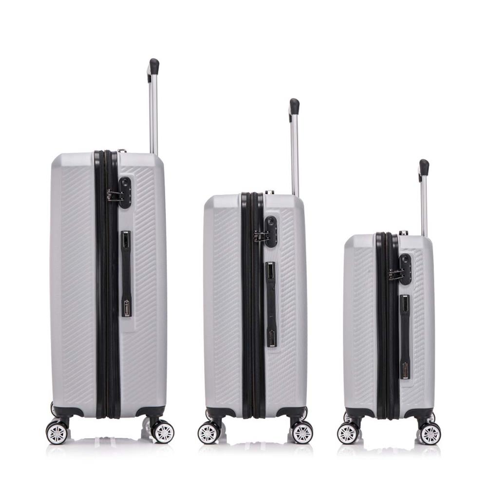 Herolite Rom Silbergrau 4-Doppelrollen Trolley Set 3tlg.