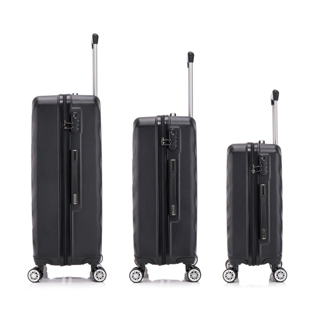 Herolite New York Schwarz 4-Doppelrollen Trolley Set 3tlg.