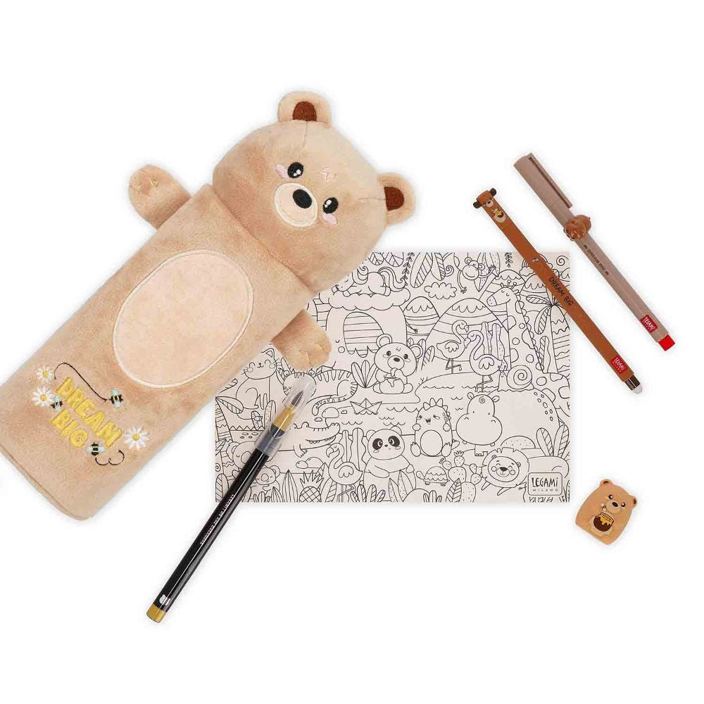 Legami Stifte Etui Plüsch Teddybär Weihnachtsedition Set 2tlg.