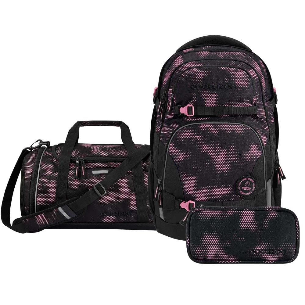 Coocazoo Porter Pink Illusion Schulrucksack Set 3tlg.