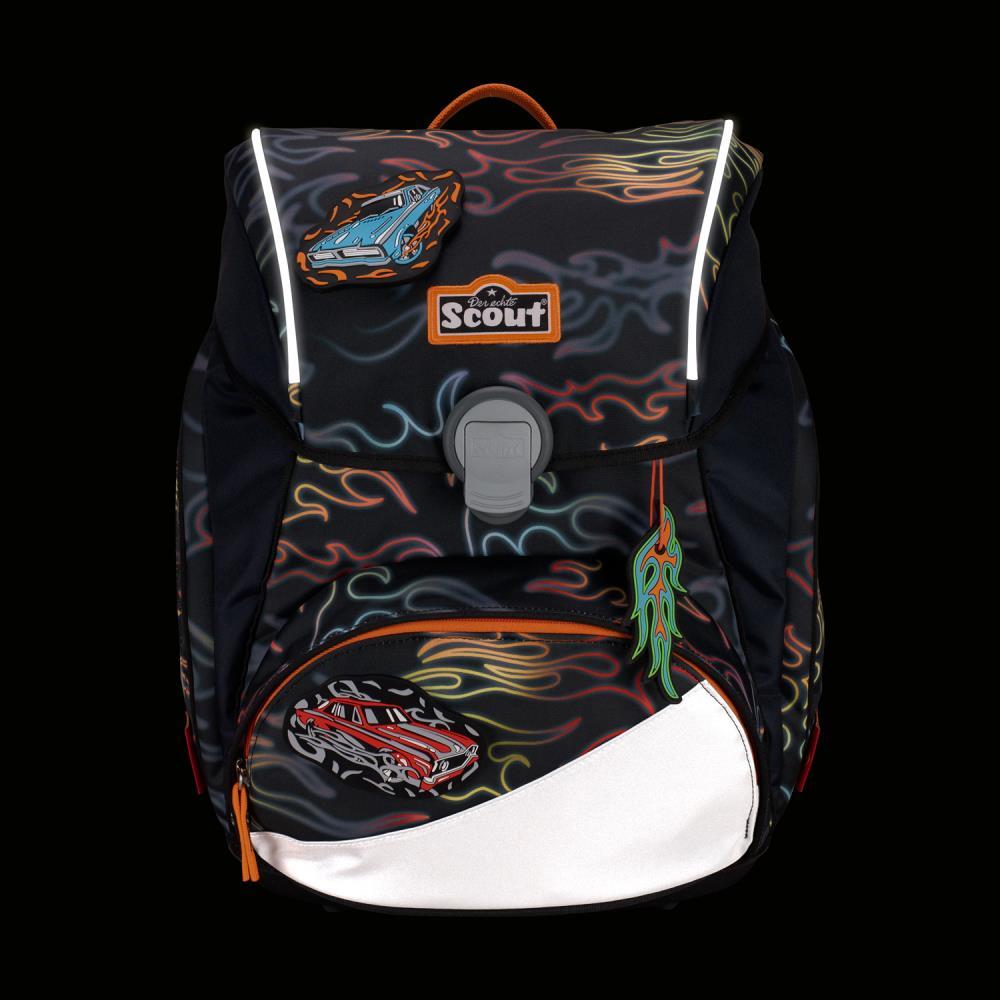 Scout Exklusiv Alpha Safety Light Flames Schulrucksack Set 5tlg.
