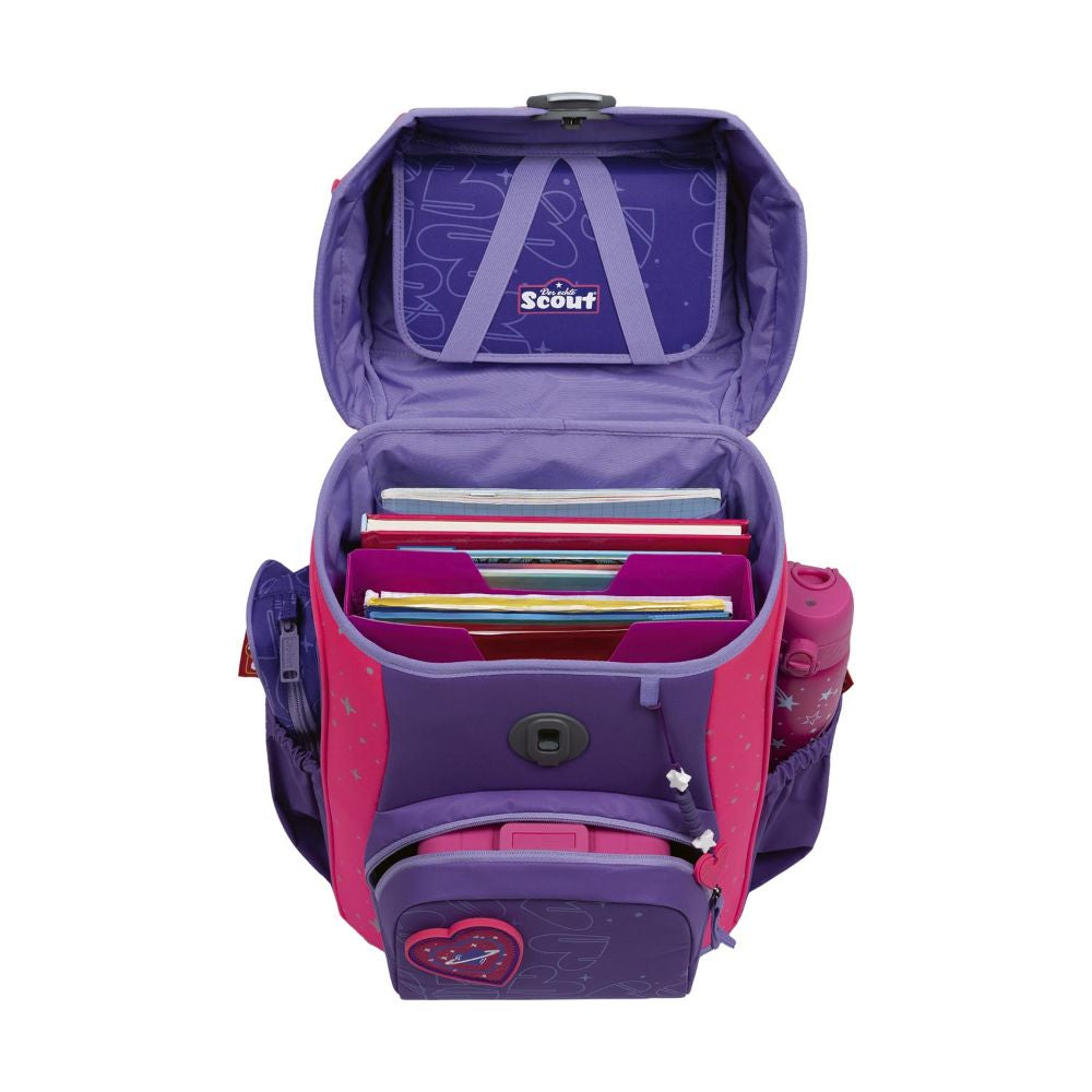 Scout Exklusiv Superflash Extreme Neo Heartbeat Schulranzen Set 4tlg.