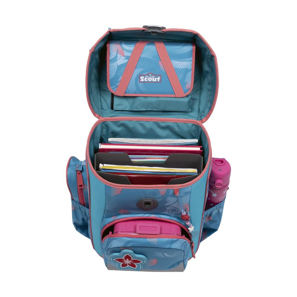 Scout Exklusiv Neo Safety Light Aloha Schulranzen Set 4tlg.