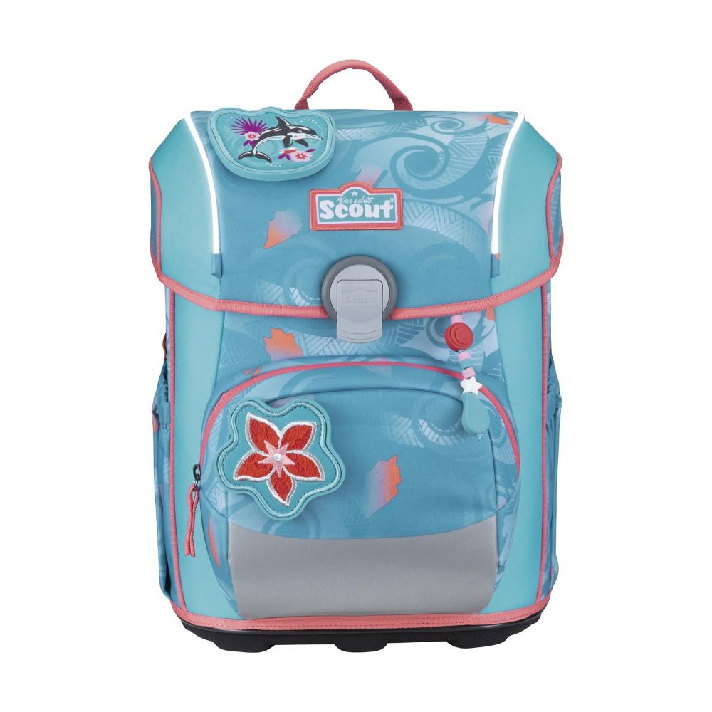 Scout Exklusiv Neo Safety Light Aloha Schulranzen Set 4tlg.