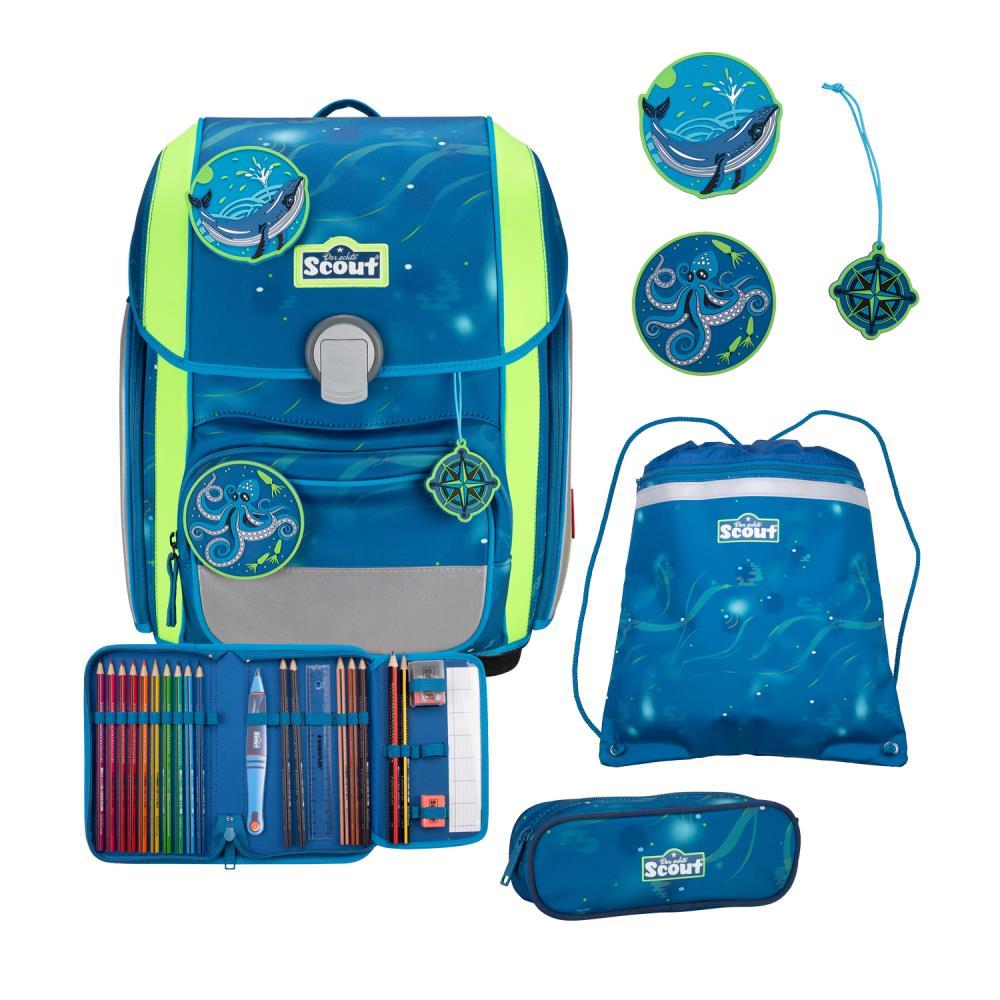 Scout Genius DIN Deep Sea Schulranzen Set 4tlg.