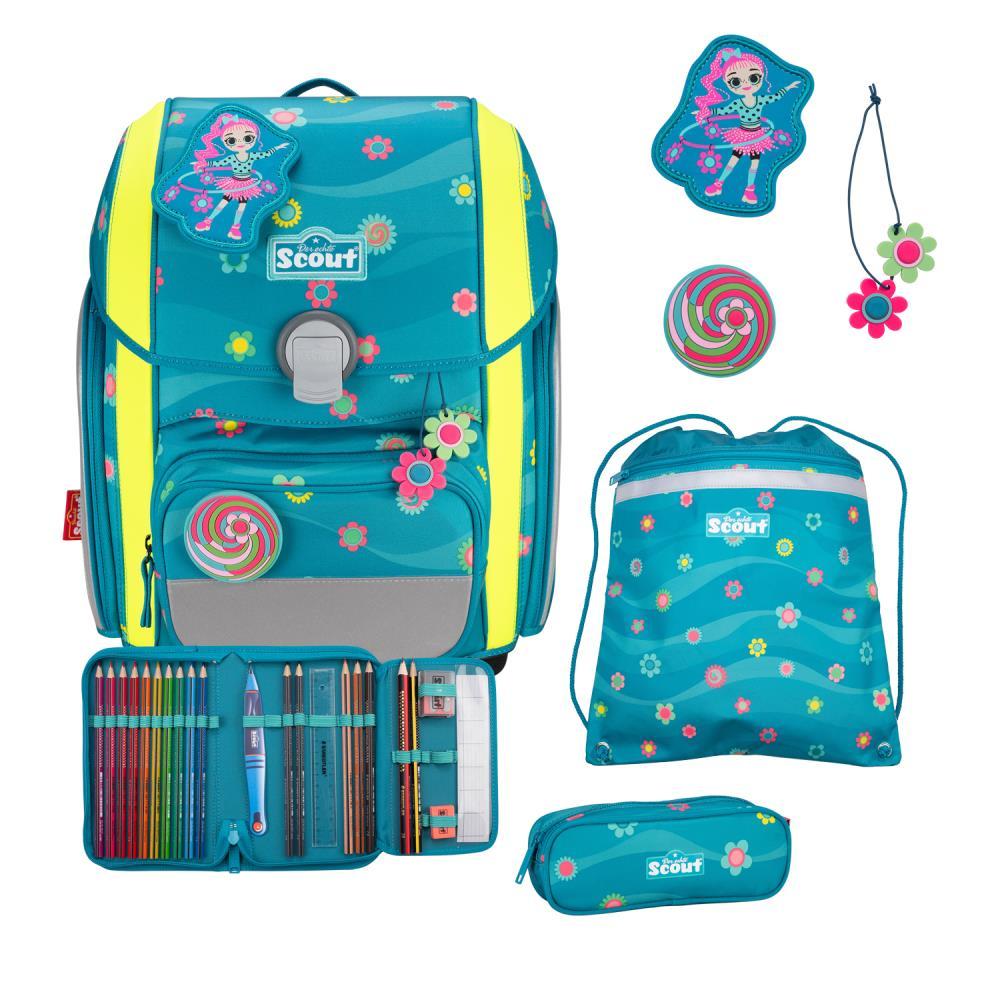 Scout Genius DIN Little Flowers Schulranzen Set 4tlg.