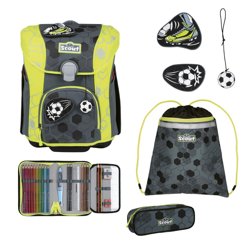 Scout Exklusive Superflash Extreme Micro Soccer Star Schulranzen Set 4tlg.