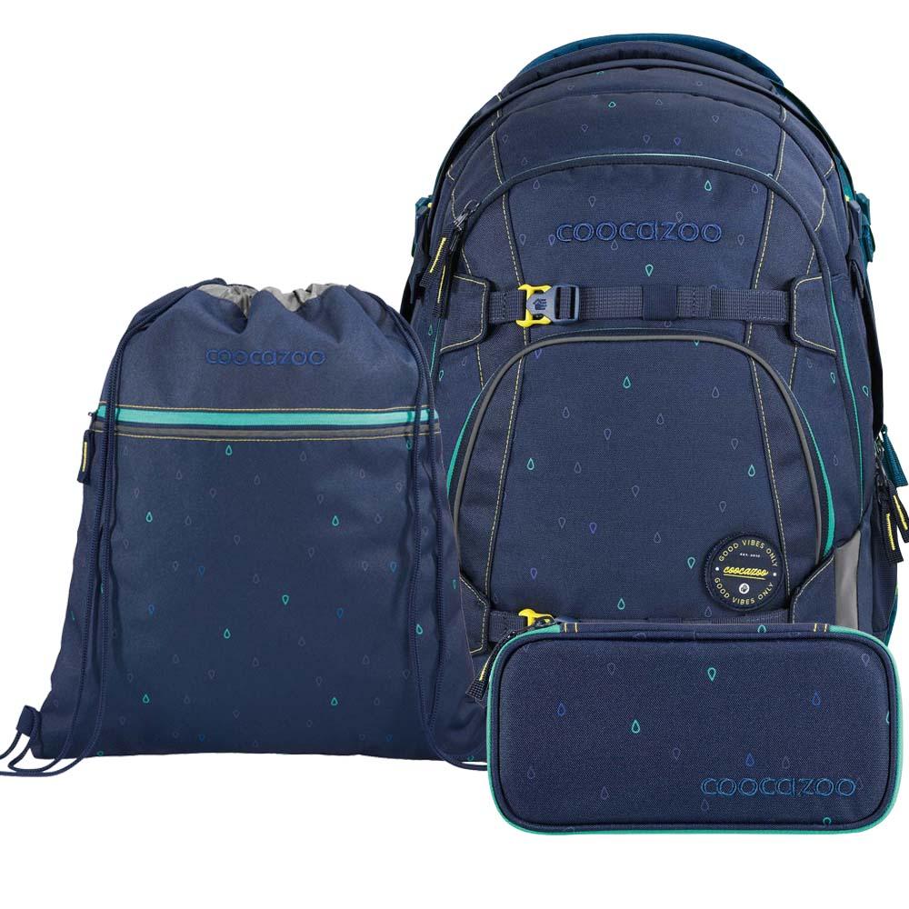 Coocazoo Mate Happy Raindrops Schulrucksack Set 3tlg.
