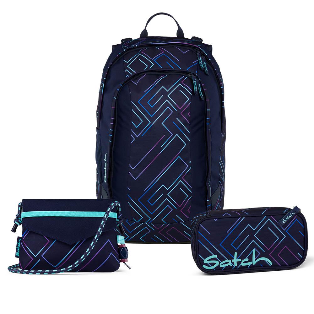 Satch Air Purple Laser Beauty and The School Edition Schulrucksack Set 3tlg.