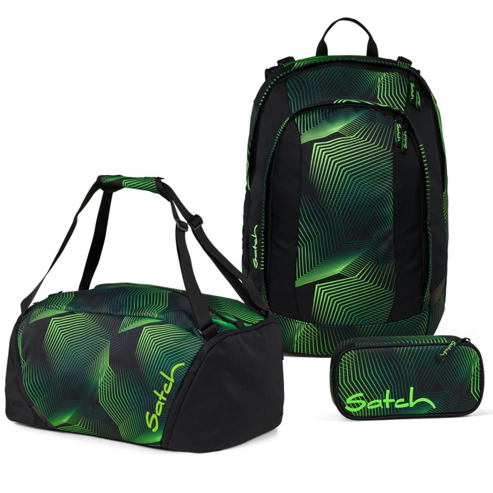 Satch Air Seismic Green Schulrucksack Set 3tlg.