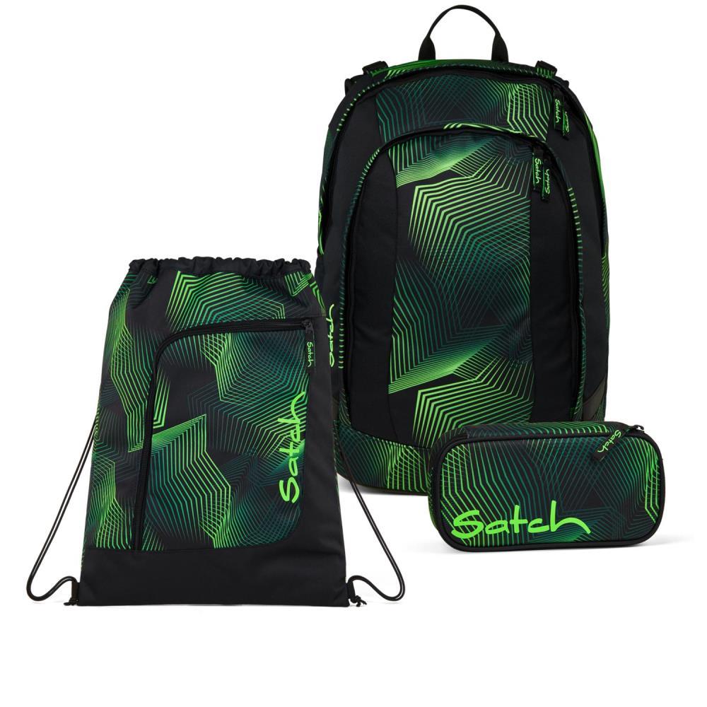 Satch Air Seismic Green Schulrucksack Set 3tlg.