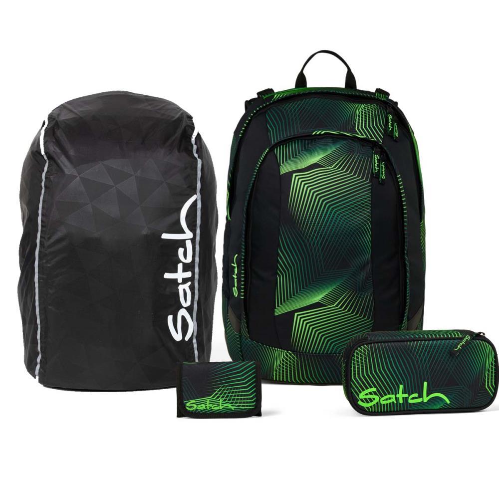 Satch Air Seismic Green Streetwalk Edition Schulrucksack Set 4tlg.