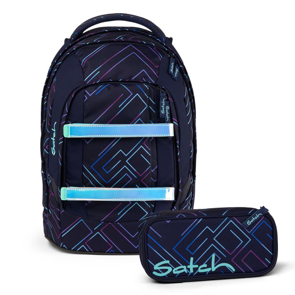 Satch Pack Purple Laser Schulrucksack Set 2tlg.