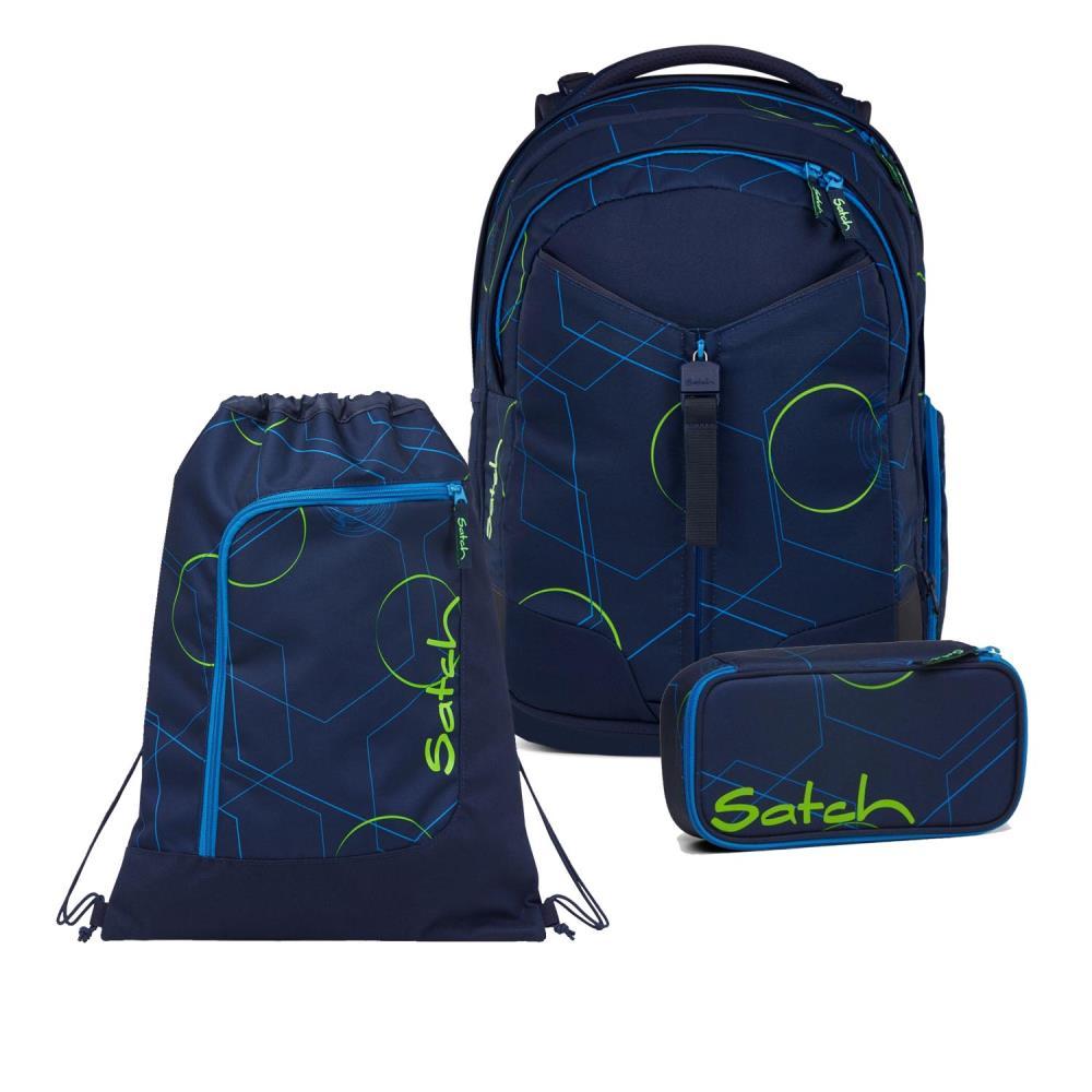 Satch Match Blue Tech Schulrucksack Set 3tlg.